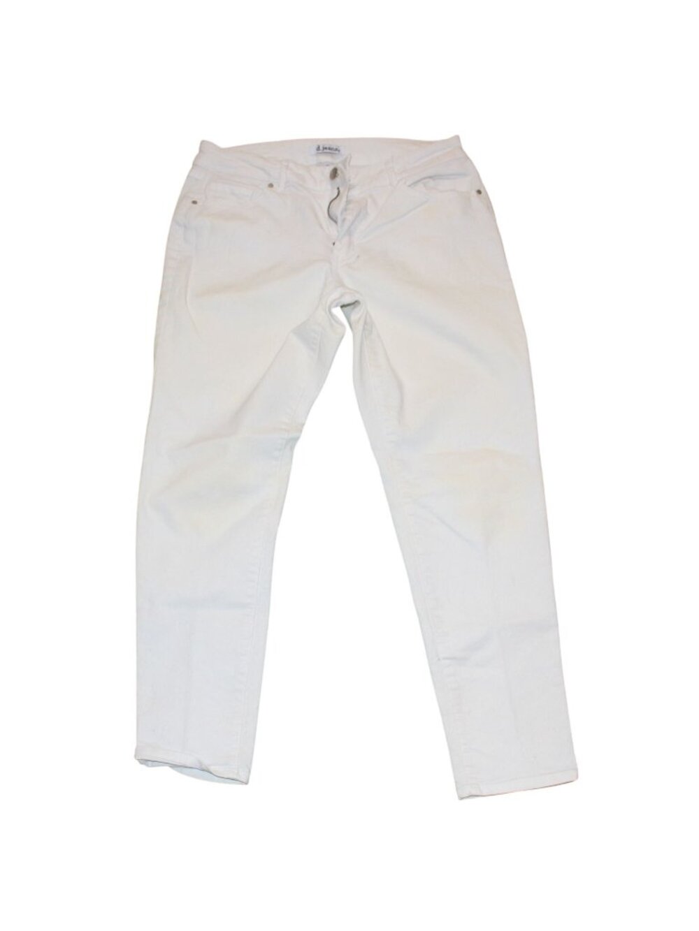 d.jeans Womens White Skinny Leg Denim Jeans High Rise Mid Wash Stretch Size 12